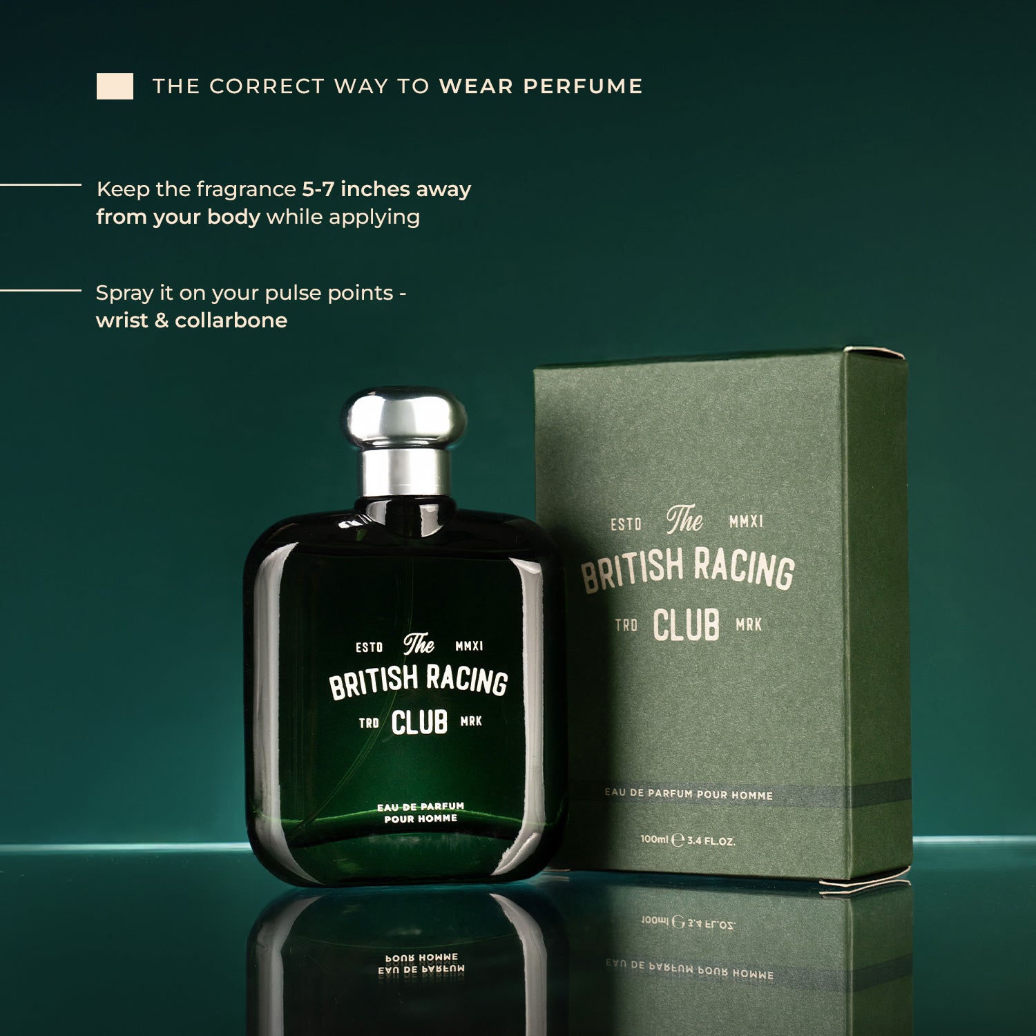 The British Racing Club Green Perfume For Men EDP 100ml | Laurelle London